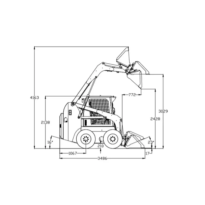 Mini utovarivač RS10 – dimenzije (crtež)