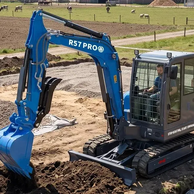 Mali bager R57 PRO na terenu